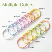 24-Piece Set Of Pastel-Colored Loose-Leaf Binder Rings – Reusable, Openable Metal Rings (Assorted Colors) – Suitable For Index Cards, Flashcards, Planners, Scrapbooks, DIY Keychains, And Office/Study Organization - Multicolor - View 3