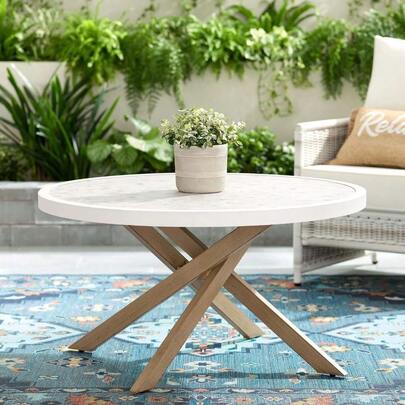 Paige Steel Outdoor Chat Table, White