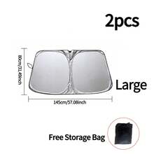 Portable Car Sunshade, Upgraded Thickened UV Protection. One-Piece Windshield Sunshade, Easy Installation, Foldable Storage. Efficient Heat Insulation And UV Protection, Effectively Blocks Strong Light And Ultraviolet Rays. - A - View 16