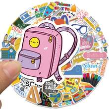 50pcs Back To School Stickers DIY Office Stationery Decoration Cute Stickers Fun Reward Stickers For Kids - Multicolor - View 5