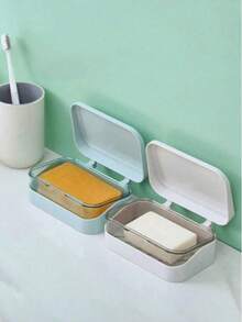 1/2 buah Kotak Sabun Plastik Tebal Warna Netral Modern, Tutup Flip + Struktur Baki Drainase Transparan, Tempat Sabun Persegi Panjang Kedap Debu, Perlengkapan Penting untuk Kembali ke Sekolah, Cocok untuk Kamar Mandi, Asrama, Perjalanan, Berkemah, dan Penggunaan Sehari-hari - mimbar - View 17