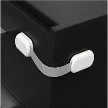 6pcs Plastic Children Safety Cabinet Locks, Adjustable Multi-Function Drawer Safety Locks Door Locks Design, Prevent Children From Being Trapped - White - View 7