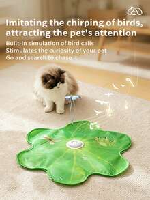 Automatic Interactive Cat Toys 360° Irregular Movement Simulating Prey, Hands-Free, USB Rechargeable, Smart Sensing Rotation Cat Teaser Wand , Stimulating Hunting Instinct, Self-Entertainment Tool Pet Toys Automatic Cat Toys - Green - View 5