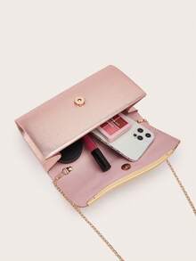 REMANLAND Shiny Evening Clutch, Elegant Fashion Envelope Bag, Women's Wedding Party Ball Clutch - Champagne - View 6