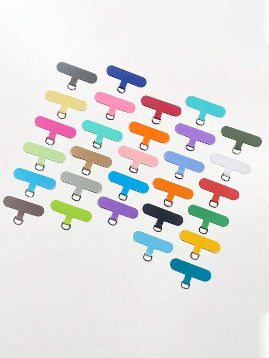 10/20/30pcs Color Fabric Anti-Lost Lanyards T-Shape Phone Tab Reinforcement Pad Handmade DIY Phone Chain Pendant Accessories Solid Cloth Patch - Phone Shim - View 1