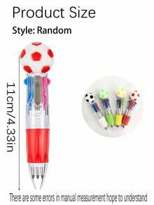 10pcs Random Color Soccer Ball Retractable Ballpoint Pen Set, Portable Sports-Themed Writing Stationery, Colorful Soccer Design Indoor Office Desk Decor, Adult Daily Use Birthday Halloween Party Gift, Office And Back To School Essential - View 8