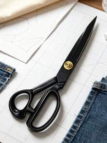 8-Inch Tailor Scissors With Black Blade And Manganese Steel Handle, Adjustable Elastic Band, Color Box, Clothing Scissors, Sewing Scissors, Steel Handle Wrapped In Adhesive, Durable And Sharp - A-Black - View 2