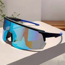 Fashionable New Model One-Piece Colorful Coated Large-Frame Integrated Glasses For Outdoor Sports, Cycling, And Mountaineering - Translucent Purple Frame With Purple Mercury Film - View 12