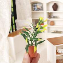 1 pièce Modèle de plante fleur, paysage miniature décoratif, bonsaï mini, jouet alimentaire, plante verte 12 points, bonsaï mini, maison de poupée, jardin DIY, paysage miniature, ornement de fête, mini plante, décoration de bureau - Plante en pot ABC - Voir 8
