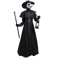 Adult Plague Doctor Costume Medieval Steampunk Long Black Robe Birdbeak Mask Set Dark Festival Roleplay Outfit - Multicolor - View 7