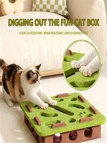 Set Kotak Mainan Kucing - Mainan Interaktif untuk Menggaruk, Mengasah Cakar, dan Bermain dengan Lonceng untuk Kucing, Pusat Aktivitas Kucing dari Kain Felt yang Tahan Lama, Cocok untuk Anak Kucing dan Kucing Dewasa, dan untuk Bermain, Tanpa Baterai - MultiWarna - View 2