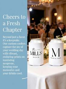 Custom Beverage Insulation Sleeve,Personalized Wedding Can Coolers, Custom Double-Sided Jar Sleeve With Text,8 Colors,Wedding Toast,Wedding Party,Commemorative Gift For Couples & Party Guests, Bulk Custom Insulation Can Sleeves For Weddings - Multicolor - View 6