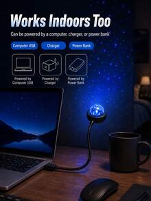 Night Light - USB Car Night Light, Projection Lamp, Holiday Mood Light, RGB Color Changing, LED Car Magic Ball Light, Suitable For Bedside Lighting, Car, Bedroom, Living Room, Party Stage, Romantic Ambient Light, Halloween Gift - A - View 6