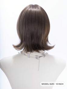 alicegarden 12 Inch Synthetic Short Wavy Wig, Natural Straight Style, Stunning Chocolate Brown, With Bangs, Suitable For Women's Daily, Party, Cosplay Use, Natural And Durable, Women's Wig Gift, Halloween - Chocolate Brown - View 5