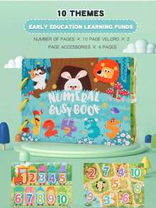 4Pcs Cartoon Themed Busy Book Set, Dinosaur/Animal/Number/Traffic Pattern Tear & Stick Activity Book, Cognitive Training Interactive Book For Kids Age 0-4, Preschool Learning Activity Toy - Multicolor - View 11