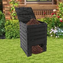 SanBouSi Large Capacity 450L Garden Compost Bin 1PCS Rectangle Compost Bin Outdoor - Black and Green - View 5