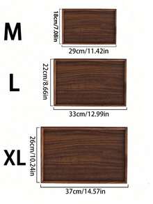 1pc Brown Wooden Rectangular Tray, Home Dessert Plate, Hotel Restaurant Coffee Plate, Tea Tray, Rectangular Decorative Tray, Suitable For Home Decor, Kitchen Dining Table, Candle Holder, Suitable For Fruit, Sushi, Steak, Bread, Snacks Wooden Display Tray - Brown - View 2