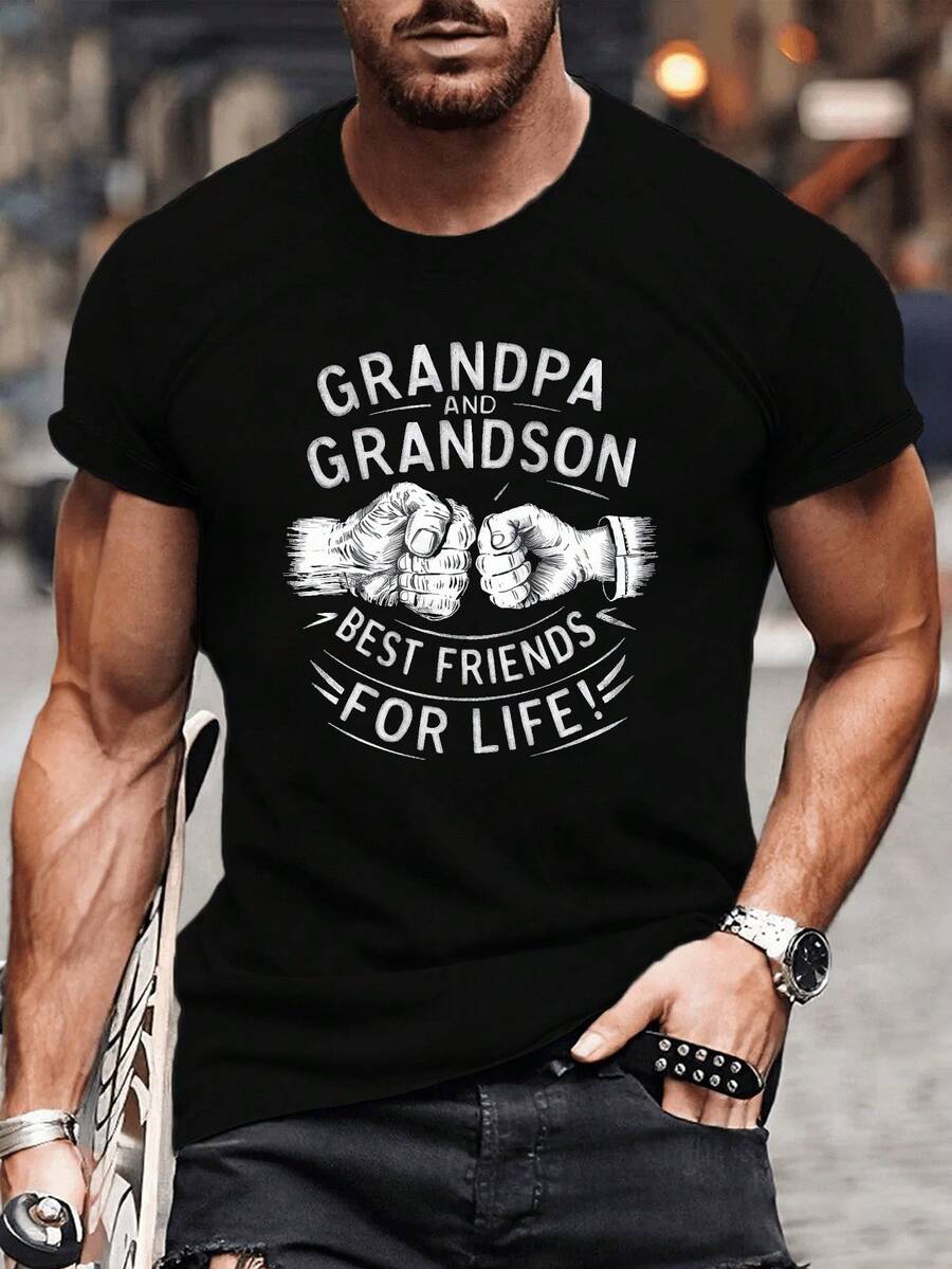 Men T-Shirts - 黑色 - 查看 1