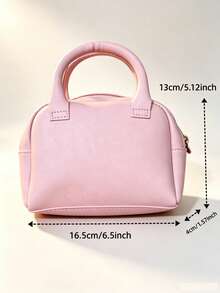 1pc Women's Pink Bow Letter A Handbag - Pink - View 5