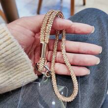 1pc Shiny Rhinestone Crystal Short Phone Lanyard Wrist Strap Anti-Loss Phone Chain Compatible With IPhone/ Series Durable Fashion Y2K Full Rhinestone Phone Lanyard For Women - Multicolor - View 10
