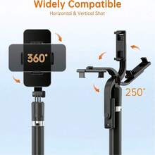 1700mm Wireless Selfie Stick/Tripod, Extendable Foldable Monopod, Compatible With Smartphones, Stable Shooting, Suitable For Live Streaming, With Remote Control, Ideal For Summer Vacation, Travel, Outdoor Activities, Live Streaming - 彩色 - 查看 7