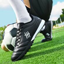 TF Studded Football Shoes, Youth & Adult Unisex, Minimalist Design Suitable For Students - Black and White - View 9