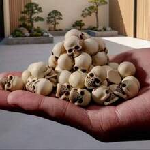 20pcs Mini Plastic Skull Heads - Mini Skull Sculptures - Halloween Miniature Figure Skull Head Decorations, Suitable For DIY Crafts, Home Prank Props, Holiday Gift Statues, Applicable For Halloween, Day Of The Dead And Easter Decorations - A - View 8