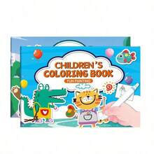 4 Pcs Children Fun Painting Coloring Book, Portable Toddler Educational Doodle Book For Early Learning,Vivid Forest Animal Pattern Drawing Activity Workbook, Road Trip Travel Quiet Activity, Classroom Prize, Goodie Bag Filler - Multicolor - View 3