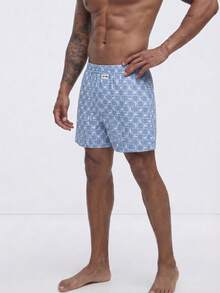 Set de 3 bóxers hombres tipo "boxer brief" con estampado a cuadros, sueltos, transpirables y suaves - Multicolor - Ver 5