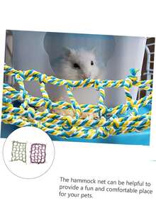 1/2/3pcs Rope Bridge Bird Ladder Small Pet Habitat Accessories, Cage Hanging Rope Net Hammock Climbing Toy, Suitable For Hamster, Rat, Parrot, Decorative Brain Stimulation Play Equipment, Random Shipment, Size 12.6" X 9.84", Pet Birthday Holiday Gift - A - View 5