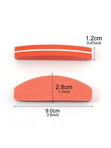 10PCS Mini Crescent-Shaped Shape 100/180 Grit Sponge Nail Buffer Random Color - Multicolor - View 9