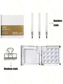 1pc 8-Slot Palette Box 15-Slot Palette Box Portable Mini Watercolor Paint Box Suitable For Sketchbook Travel Painting - Multicolor - View 11