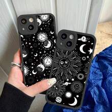 Funny Sun Moon Face Silicone Phone Case For IPhone 14 Pro Max Plus 13 12 Pro Max 11 XS X XR SE2 7 8 Plus Soft Back Cover Fundas - T-Black SHRY 1 - 查看 5