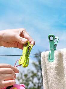 OBOVAY Heavy Duty Windproof Clothes Pegs, Strong Grip Plastic Laundry Clips With Hook Design, Assorted Color Non-Slip Clothespins For Towels, Clothes & Socks, Multi-Purpose Drying Clips For Outdoor, Balcony, Home & Travel - Multicolor - View 8