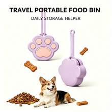 Waterproof Silicone Pet Treat Storage Box, Paw Print Hanging Dog Treat Bag, Lightweight Travel Food Container, Suitable For Puppy Kitten Training And Dog Walking - Multicolor - View 6