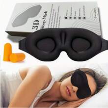 Masque de sommeil pour les yeux, masque de sommeil 3D contouré en forme de coupe pour les voyages et masque pour les yeux, masque de sommeil de nuit moulé concave, bloque la lumière, masque pour les yeux doux et confortable, convient pour les voyages, le yoga, la sieste - Multicolore - Voir 8