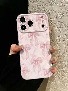 1 buah Casing Ponsel Premium Gaya Baru, Motif Pita Bunga Merah Muda Muda, Bentuk Hati 3D di Samping, Kompatibel dengan Apple 17/17Pro/17ProMax/16/16ProMax/16Plus/15/15Plus/15ProMax/14/14ProMax/14ProMax/13/13ProMax/12/12Pro/12ProMax/11/Penutup Pelindung Anti Benturan dan Tahan Guncangan - Berwarna merah muda - View 2