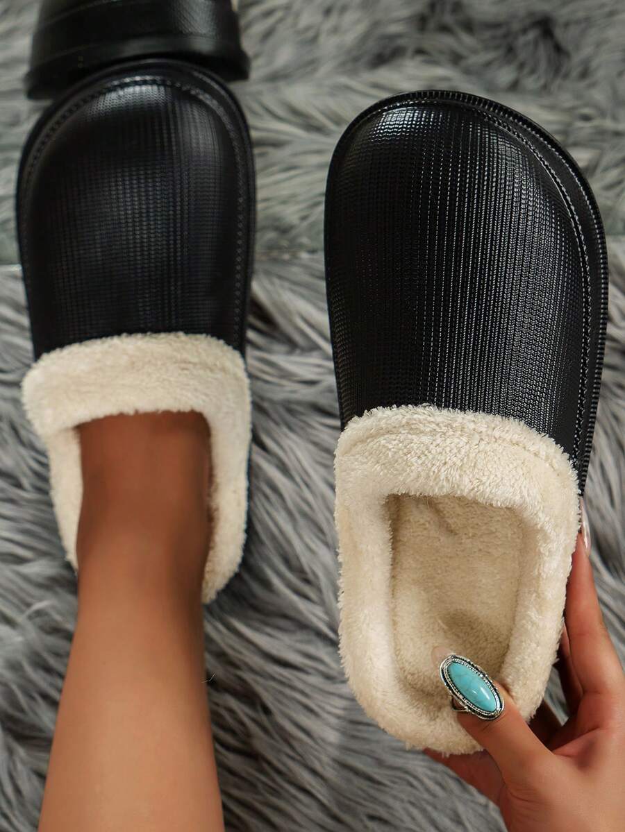 Women's Fashion Versatile Outdoor Commute Home Closed-Toe Comfortable Warm Slippers, Autumn/Winter