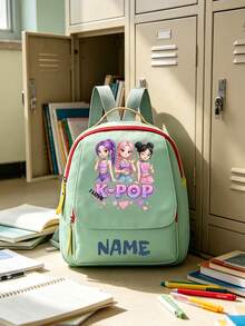 Personalized Back To School Backpack, Casual Versatile Music Idol Theme Print, Zipper Closure Nylon Material, Adjustable Shoulder Straps, Hand-Carry, Dancing, Shopping, Outdoor Trips, Birthday Gift, Aesthetic, Fandom-Core, Concert Essentials - Multicolor - View 11