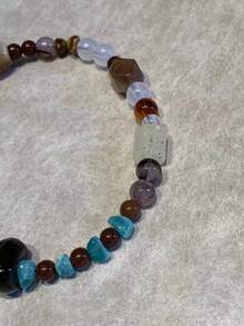 Ins Style Asymmetrical Beaded Phone Chain Pendant, Phone Wrist Strap, CCD Camera Chain - Blue - View 5