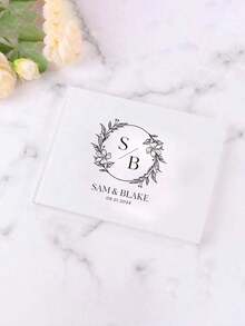 客製化婚禮賓客簽名簿 個性化亞麻硬殼相簿 婚禮照片賓客簿 週年紀念相簿 適合情侶 獨特禮物 - 彩色 - 查看 42