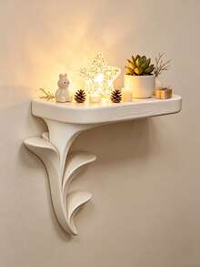1pc Sprout Wall Storage Shelf, Figurine Display Rack, Creative Plant Style, Space-Saving, Suitable For Bedroom, Living Room, Bathroom, Kitchen, Essential Home Decor, Wedding Season Graduation Season Back To School Season Gift, Wall-Mounted Shelf, Floating Display Rack, Entryway Key Storage Wall Rack - Multicolor - View 6