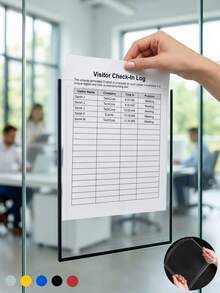 2/5pcs (With Adhesive) Hollow Transparent Acrylic Schedule Planner Display Stand & To-Do List Frame, A4 Reusable Dry-Erase Chore Chart Holder, Aesthetic Desktop Decor For Room Decoration And School Locker Storage - Multiple Specifications - View 12