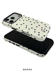 GIIPPA 1pc Apricot Base With Black Small Floral Pattern Design, Phone 17 Pro Max Phone Case, Compatible With Phone 16 Pro Max, 15 Pro Max, 14 Pro Max, Korean Style High-End Fashion Fun Phone Case, Compatible With 11/12/13/14/15/16 Pro Max Plus, Elegant Design Suitable For Men And Women, Perfect Gift For Girlfriend On Christmas, Valentine's Day, Easter, Wedding Season And Birthday! - Multicolor - View 4