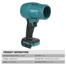 SuperPan Brushless Blower Handheld Portable Leaf Blower 18V Lithium Battery Motor Home Dust Removal / Car Dust Removal / Fallen Leaves Cleaning Tool Industrial Dust Blower High Power Blower (Battery And Power Adapter Not Included) - Blue - View 5