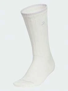 Adidas 女款 W 中筒襪，舒適柔軟中筒襪 (1雙) KR5151 - 白色/紫色 - 查看 1