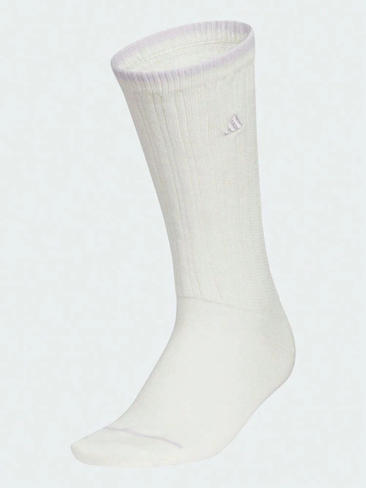 Adidas 女款 W 中筒襪,舒適柔軟中筒襪 (1雙) KR5151 - 白色/紫色 - 查看 1