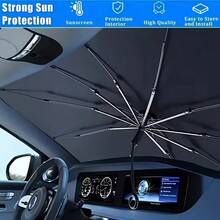 1pc Car Sunshade For Front Windshield, Sun Protection And Heat Insulation, Light-Blocking Window Cover, Car Interior Accessory, Windshield Cover For Small Cars - A - View 7