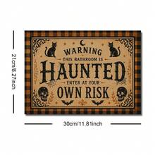 1 pieza Póster de lienzo con marco/sin marco con cita divertida de baño embrujado, estilo vintage, gótico, Halloween, Dark Academia, Cottagecore, impresión de arte de pared, decoración de temporada espeluznante de otoño, pintura para baño, inodoro, dormitorio, decoración del hogar moderno - A - Ver 9