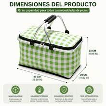 Picknicktasche - Gelb, 47 cm x 28 cm x 23 cm - Übersicht 2